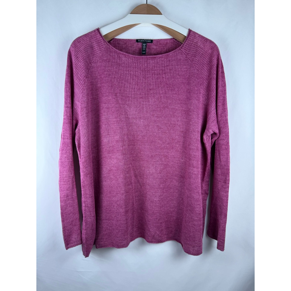 Women's Eileen Fisher Linen Sweater Pink Size XL
